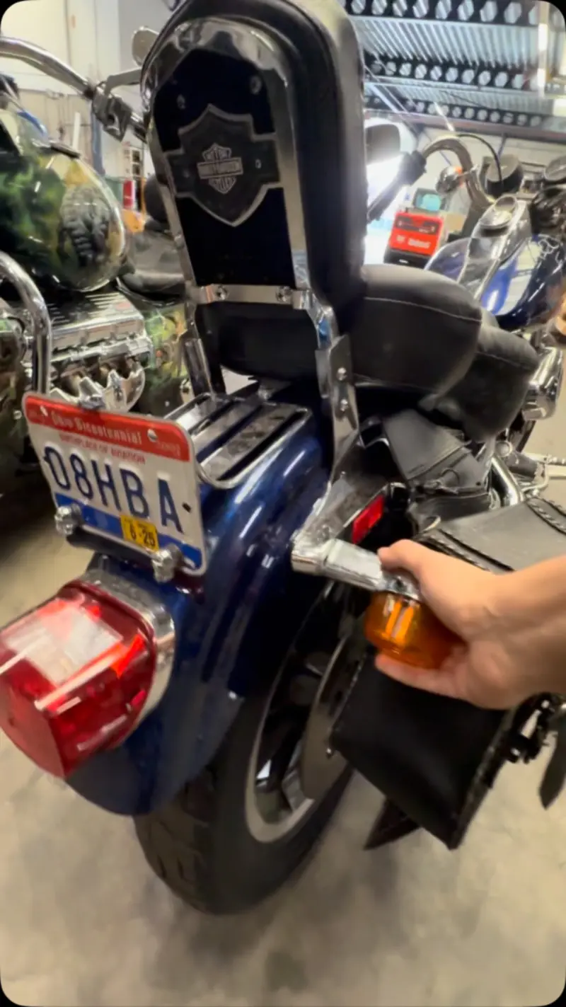 Checking a Harley-Davidson at pickup